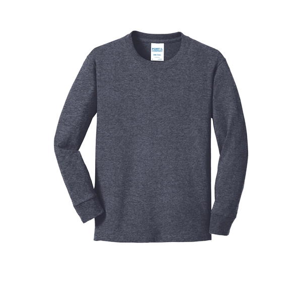 Port & Company Youth Long Sleeve Core Cotton Tee. - Port & Company Youth Long Sleeve Core Cotton Tee. - Image 88 of 149