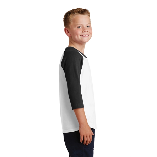 Port & Company Youth Core Blend 3/4-Sleeve Raglan Tee. - Port & Company Youth Core Blend 3/4-Sleeve Raglan Tee. - Image 24 of 43