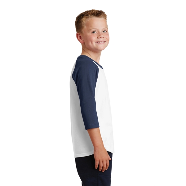 Port & Company Youth Core Blend 3/4-Sleeve Raglan Tee. - Port & Company Youth Core Blend 3/4-Sleeve Raglan Tee. - Image 28 of 43