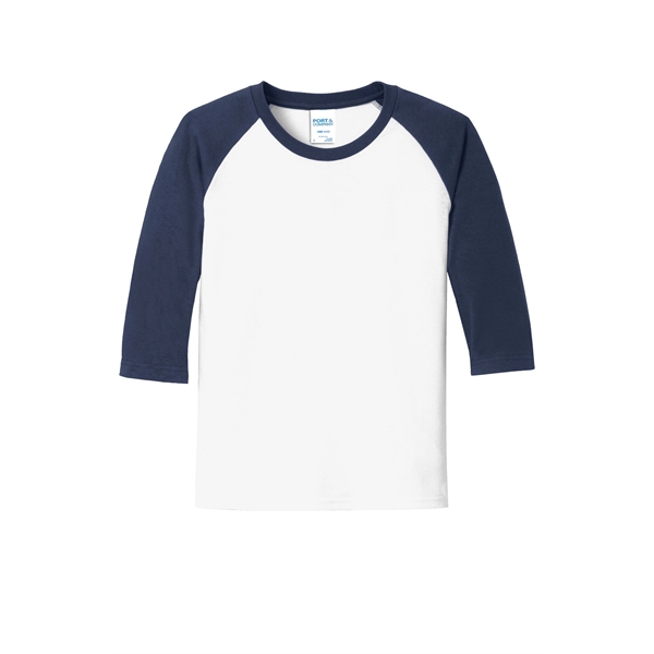 Port & Company Youth Core Blend 3/4-Sleeve Raglan Tee. - Port & Company Youth Core Blend 3/4-Sleeve Raglan Tee. - Image 29 of 43