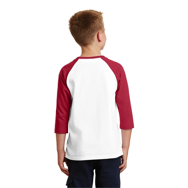 Port & Company Youth Core Blend 3/4-Sleeve Raglan Tee. - Port & Company Youth Core Blend 3/4-Sleeve Raglan Tee. - Image 35 of 43