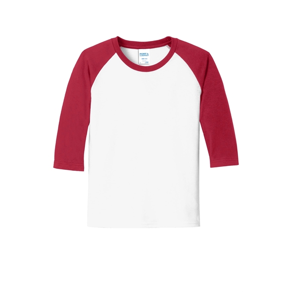 Port & Company Youth Core Blend 3/4-Sleeve Raglan Tee. - Port & Company Youth Core Blend 3/4-Sleeve Raglan Tee. - Image 37 of 43