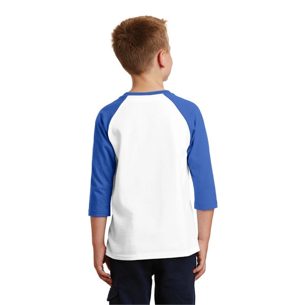 Port & Company Youth Core Blend 3/4-Sleeve Raglan Tee. - Port & Company Youth Core Blend 3/4-Sleeve Raglan Tee. - Image 39 of 43