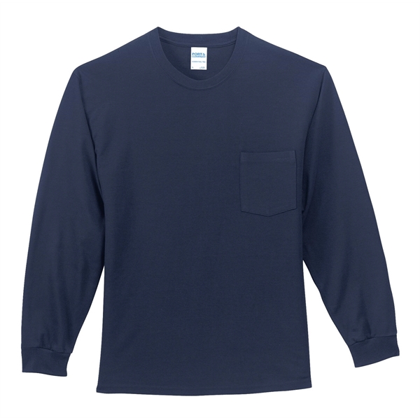 Port & Company - Long Sleeve Essential Pocket Tee. - Port & Company - Long Sleeve Essential Pocket Tee. - Image 1 of 59