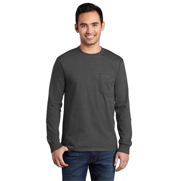 Port & Company - Long Sleeve Essential Pocket Tee. - Port & Company - Long Sleeve Essential Pocket Tee. - Image 18 of 59