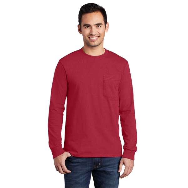 Port & Company - Long Sleeve Essential Pocket Tee. - Port & Company - Long Sleeve Essential Pocket Tee. - Image 24 of 59