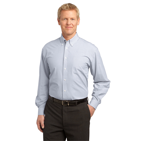 Port Authority Plaid Pattern Easy Care Shirt. - Port Authority Plaid Pattern Easy Care Shirt. - Image 21 of 25