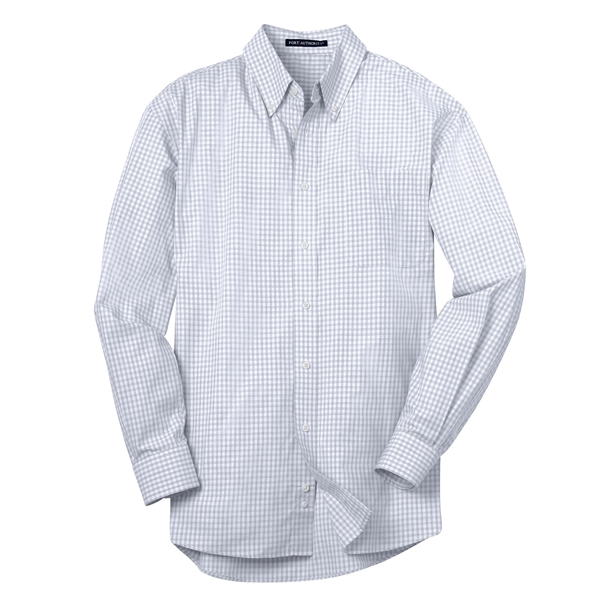 Port Authority Plaid Pattern Easy Care Shirt. - Port Authority Plaid Pattern Easy Care Shirt. - Image 24 of 25