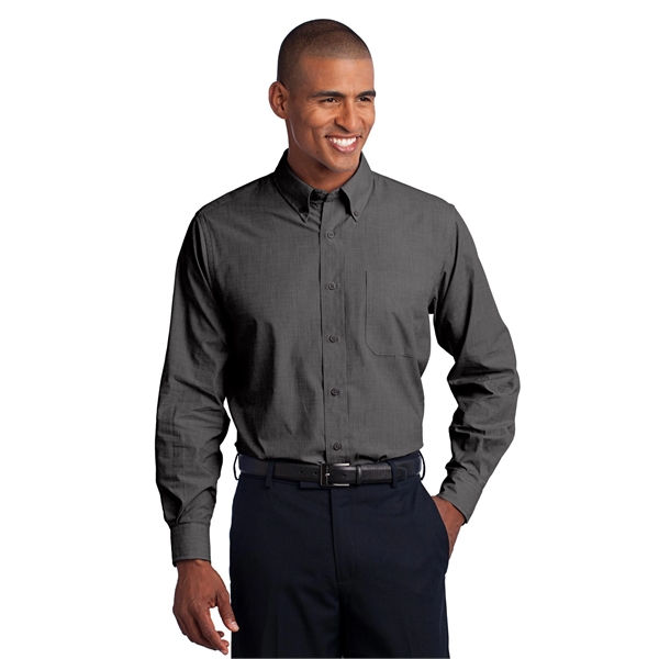 Port Authority Crosshatch Easy Care Shirt. - Port Authority Crosshatch Easy Care Shirt. - Image 39 of 40