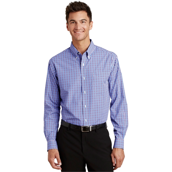 Port Authority Long Sleeve Gingham Easy Care Shirt. - Port Authority Long Sleeve Gingham Easy Care Shirt. - Image 6 of 15