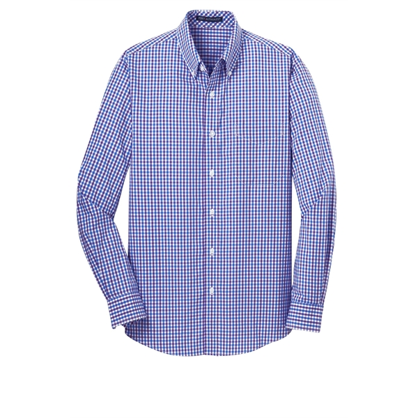 Port Authority Long Sleeve Gingham Easy Care Shirt. - Port Authority Long Sleeve Gingham Easy Care Shirt. - Image 9 of 15