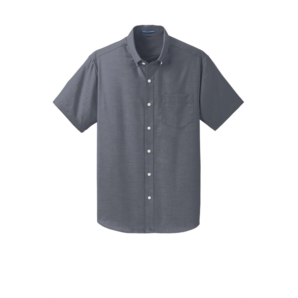 Port Authority Short Sleeve SuperPro Oxford Shirt. - Port Authority Short Sleeve SuperPro Oxford Shirt. - Image 15 of 20