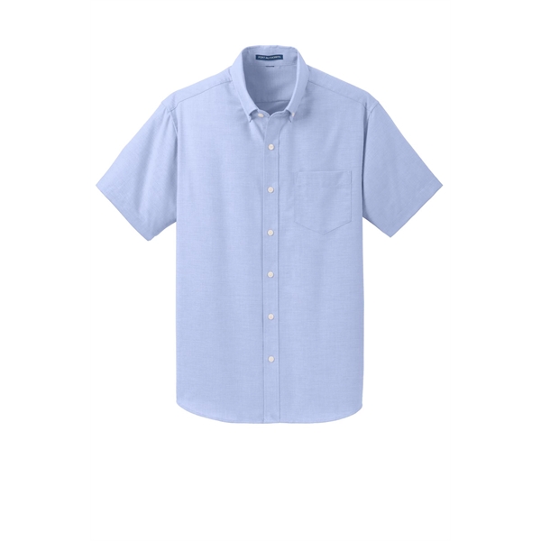 Port Authority Short Sleeve SuperPro Oxford Shirt. - Port Authority Short Sleeve SuperPro Oxford Shirt. - Image 18 of 20