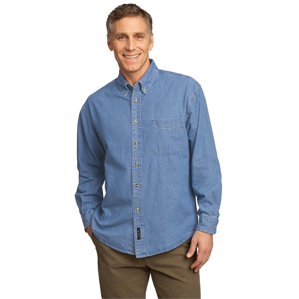 Port & Co Long Sleeve Value Denim Shirt. - Port & Co Long Sleeve Value Denim Shirt. - Image 0 of 7