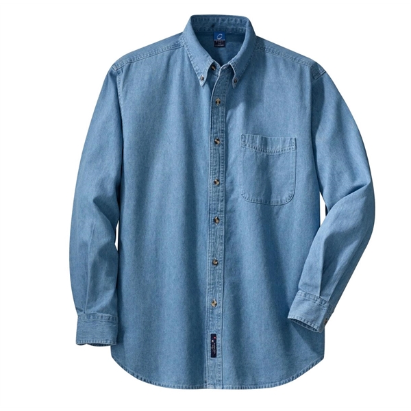 Port & Co Long Sleeve Value Denim Shirt. - Port & Co Long Sleeve Value Denim Shirt. - Image 1 of 7