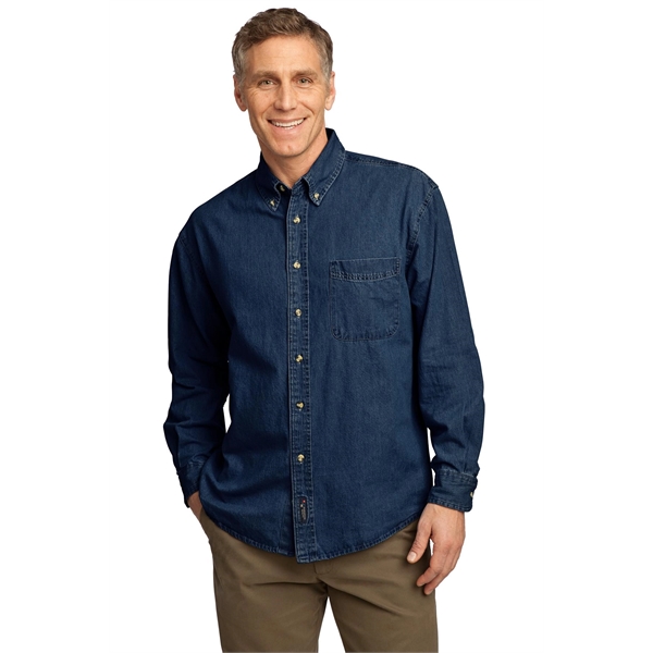 Port & Co Long Sleeve Value Denim Shirt. - Port & Co Long Sleeve Value Denim Shirt. - Image 3 of 7