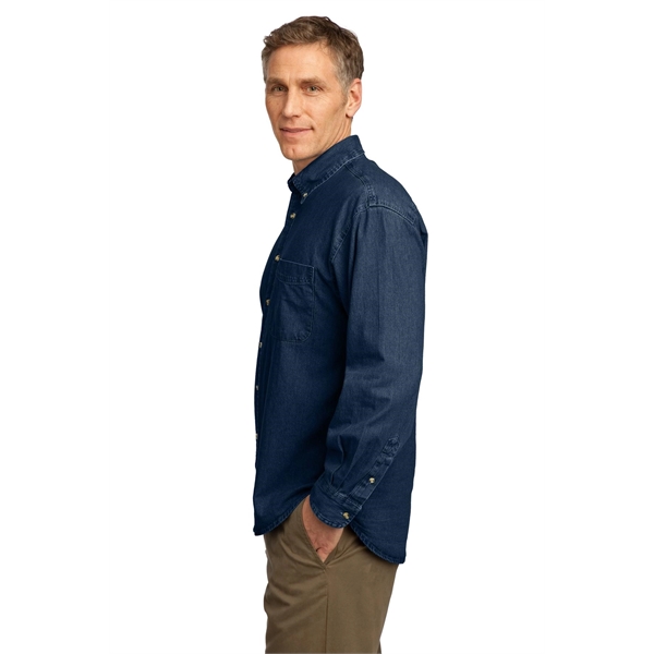 Port & Co Long Sleeve Value Denim Shirt. - Port & Co Long Sleeve Value Denim Shirt. - Image 5 of 7