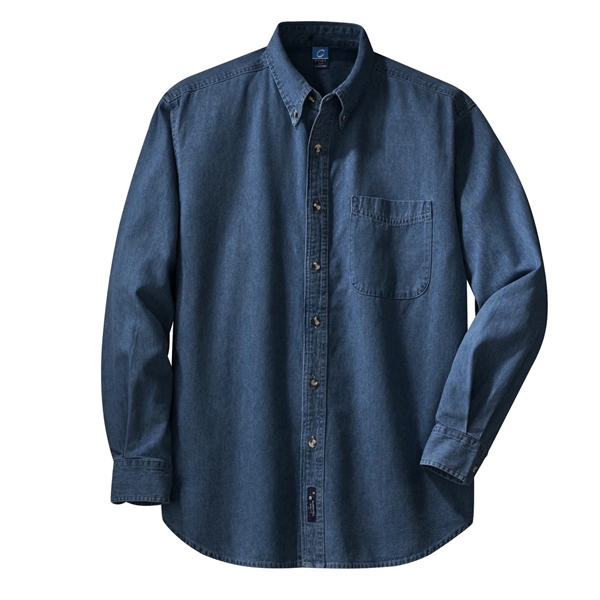 Port & Co Long Sleeve Value Denim Shirt. - Port & Co Long Sleeve Value Denim Shirt. - Image 6 of 7