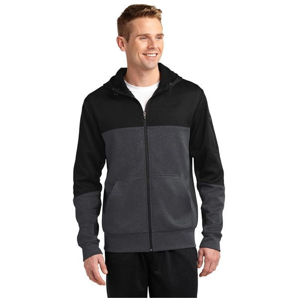 Sport-Tek Tech Fleece Colorblock Full-Zip Hooded Jacket. - Sport-Tek Tech Fleece Colorblock Full-Zip Hooded Jacket. - Image 0 of 25