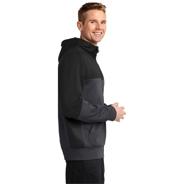 Sport-Tek Tech Fleece Colorblock Full-Zip Hooded Jacket. - Sport-Tek Tech Fleece Colorblock Full-Zip Hooded Jacket. - Image 1 of 25