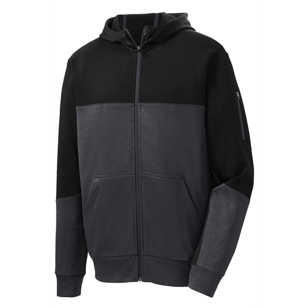 Sport-Tek Tech Fleece Colorblock Full-Zip Hooded Jacket. - Sport-Tek Tech Fleece Colorblock Full-Zip Hooded Jacket. - Image 15 of 25