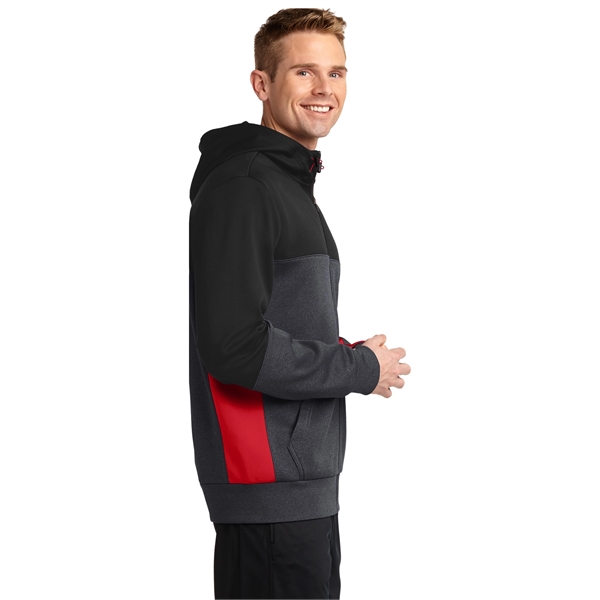 Sport-Tek Tech Fleece Colorblock Full-Zip Hooded Jacket. - Sport-Tek Tech Fleece Colorblock Full-Zip Hooded Jacket. - Image 6 of 25