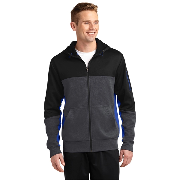 Sport-Tek Tech Fleece Colorblock Full-Zip Hooded Jacket. - Sport-Tek Tech Fleece Colorblock Full-Zip Hooded Jacket. - Image 7 of 25