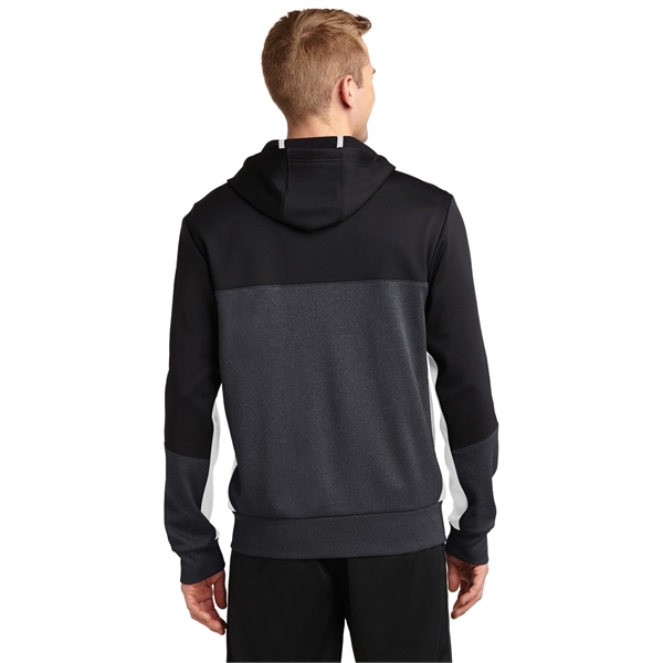 Sport-Tek Tech Fleece Colorblock Full-Zip Hooded Jacket. - Sport-Tek Tech Fleece Colorblock Full-Zip Hooded Jacket. - Image 10 of 25