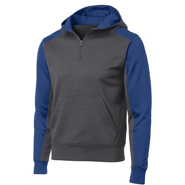 Sport-Tek Tech Fleece Colorblock 1/4-Zip Hooded Sweatshirt. - Sport-Tek Tech Fleece Colorblock 1/4-Zip Hooded Sweatshirt. - Image 29 of 35