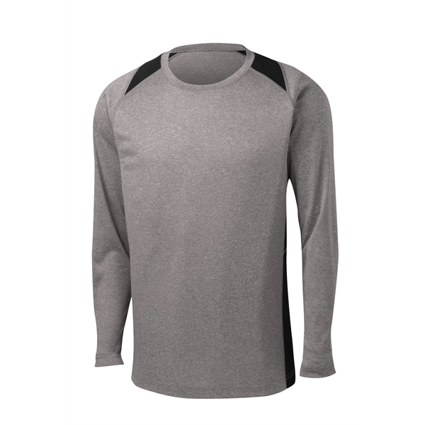 Sport-Tek Long Sleeve Heather Colorblock Contender Tee. - Sport-Tek Long Sleeve Heather Colorblock Contender Tee. - Image 4 of 40