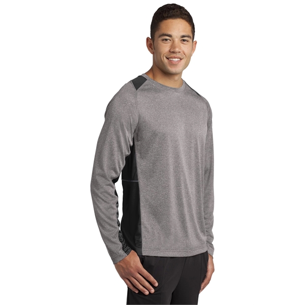 Sport-Tek Long Sleeve Heather Colorblock Contender Tee. - Sport-Tek Long Sleeve Heather Colorblock Contender Tee. - Image 3 of 40