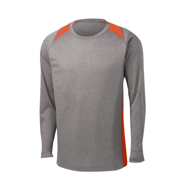 Sport-Tek Long Sleeve Heather Colorblock Contender Tee. - Sport-Tek Long Sleeve Heather Colorblock Contender Tee. - Image 9 of 40