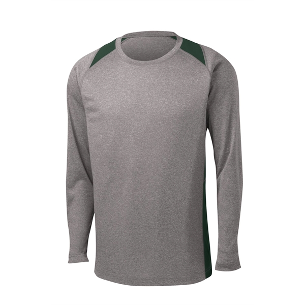 Sport-Tek Long Sleeve Heather Colorblock Contender Tee. - Sport-Tek Long Sleeve Heather Colorblock Contender Tee. - Image 14 of 40
