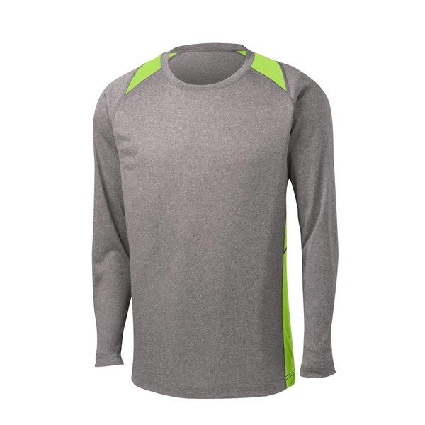 Sport-Tek Long Sleeve Heather Colorblock Contender Tee. - Sport-Tek Long Sleeve Heather Colorblock Contender Tee. - Image 19 of 40