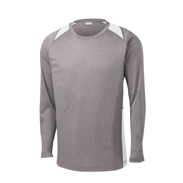 Sport-Tek Long Sleeve Heather Colorblock Contender Tee. - Sport-Tek Long Sleeve Heather Colorblock Contender Tee. - Image 39 of 40