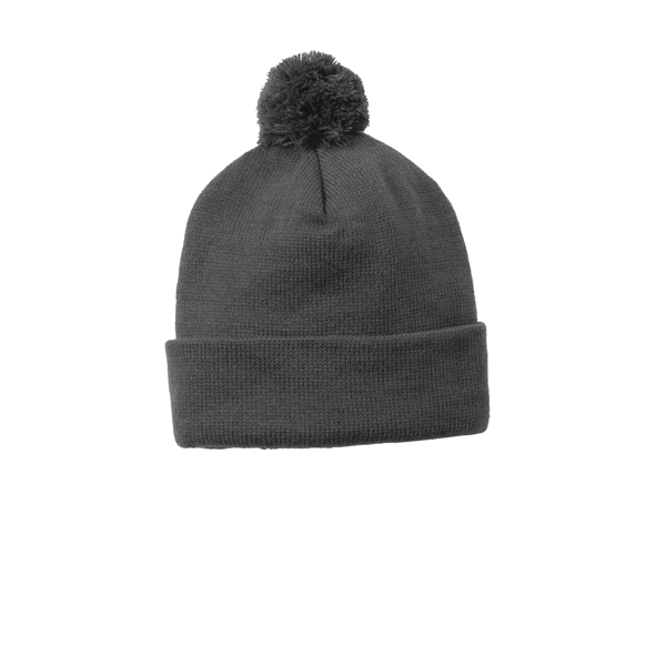 Sport-Tek Solid Pom Pom Beanie. - Sport-Tek Solid Pom Pom Beanie. - Image 1 of 5