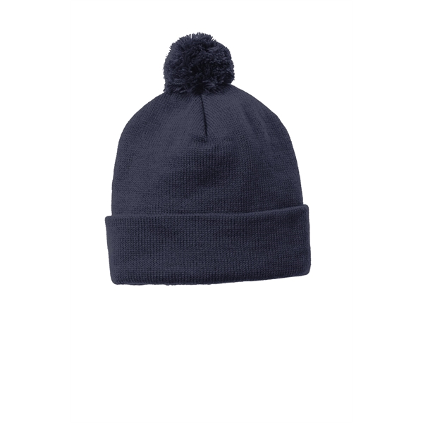 Sport-Tek Solid Pom Pom Beanie. - Sport-Tek Solid Pom Pom Beanie. - Image 2 of 5