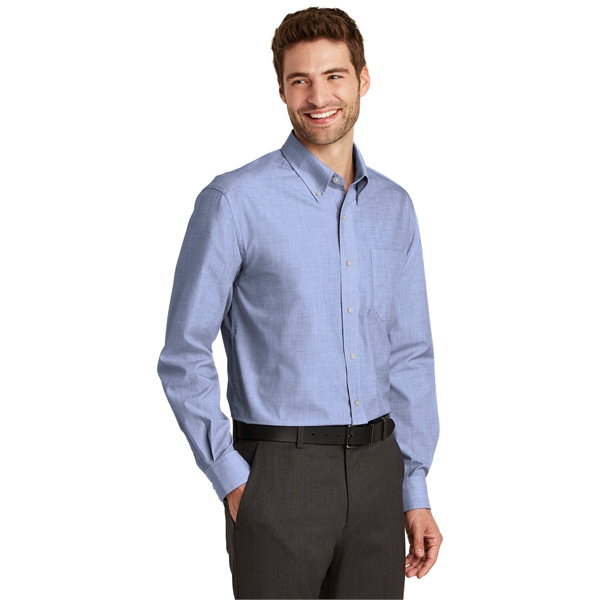 Port Authority Tall Crosshatch Easy Care Shirt. - Port Authority Tall Crosshatch Easy Care Shirt. - Image 35 of 39