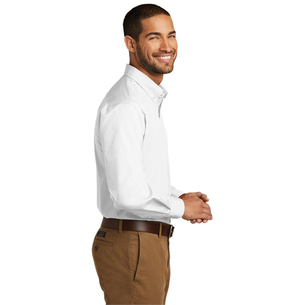 Port Authority Tall Long Sleeve Carefree Poplin Shirt. - Port Authority Tall Long Sleeve Carefree Poplin Shirt. - Image 2 of 15