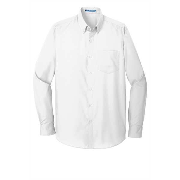 Port Authority Tall Long Sleeve Carefree Poplin Shirt. - Port Authority Tall Long Sleeve Carefree Poplin Shirt. - Image 3 of 15