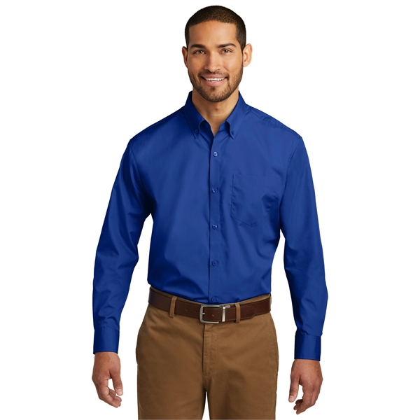 Port Authority Long Sleeve Carefree Poplin Shirt. - Port Authority Long Sleeve Carefree Poplin Shirt. - Image 5 of 65