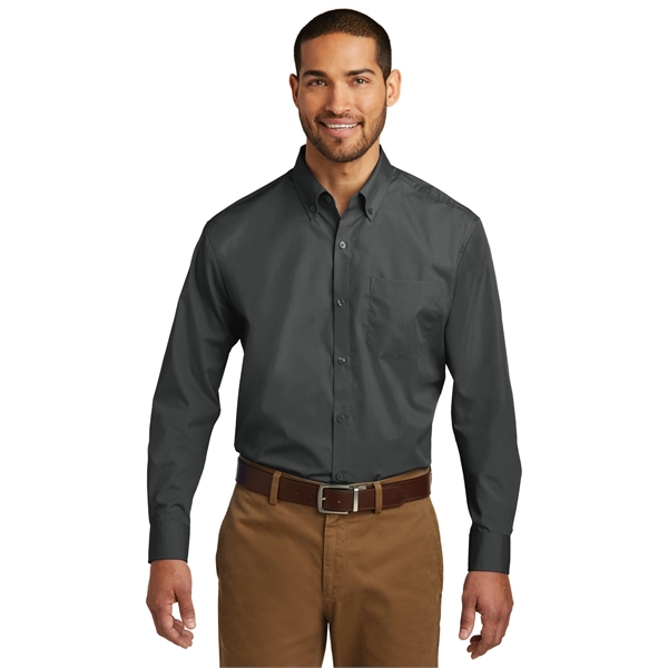 Port Authority Long Sleeve Carefree Poplin Shirt. - Port Authority Long Sleeve Carefree Poplin Shirt. - Image 10 of 65