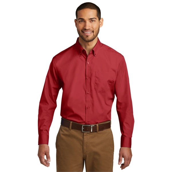 Port Authority Long Sleeve Carefree Poplin Shirt. - Port Authority Long Sleeve Carefree Poplin Shirt. - Image 20 of 65