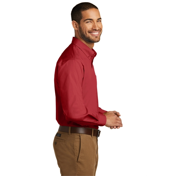 Port Authority Long Sleeve Carefree Poplin Shirt. - Port Authority Long Sleeve Carefree Poplin Shirt. - Image 22 of 65