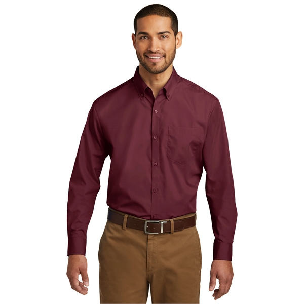 Port Authority Long Sleeve Carefree Poplin Shirt. - Port Authority Long Sleeve Carefree Poplin Shirt. - Image 40 of 65