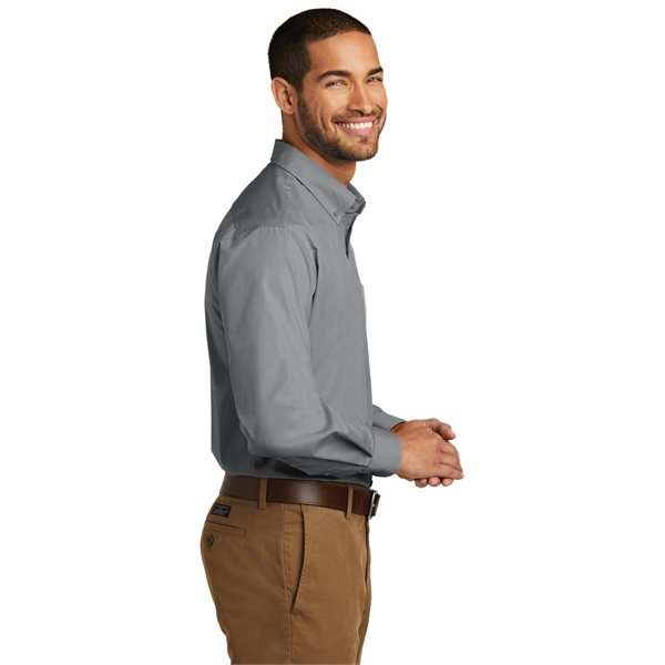 Port Authority Long Sleeve Carefree Poplin Shirt. - Port Authority Long Sleeve Carefree Poplin Shirt. - Image 52 of 65