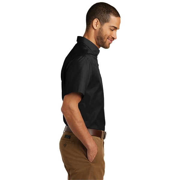 Port Authority Short Sleeve Carefree Poplin Shirt. - Port Authority Short Sleeve Carefree Poplin Shirt. - Image 7 of 30