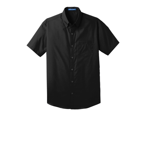 Port Authority Short Sleeve Carefree Poplin Shirt. - Port Authority Short Sleeve Carefree Poplin Shirt. - Image 8 of 30