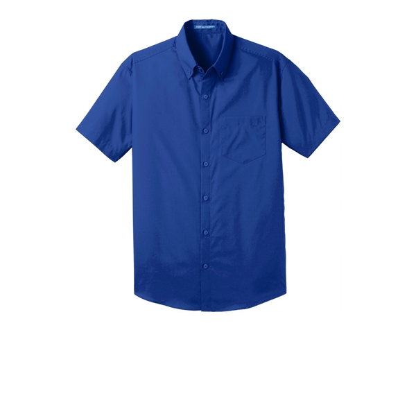 Port Authority Short Sleeve Carefree Poplin Shirt. - Port Authority Short Sleeve Carefree Poplin Shirt. - Image 13 of 30