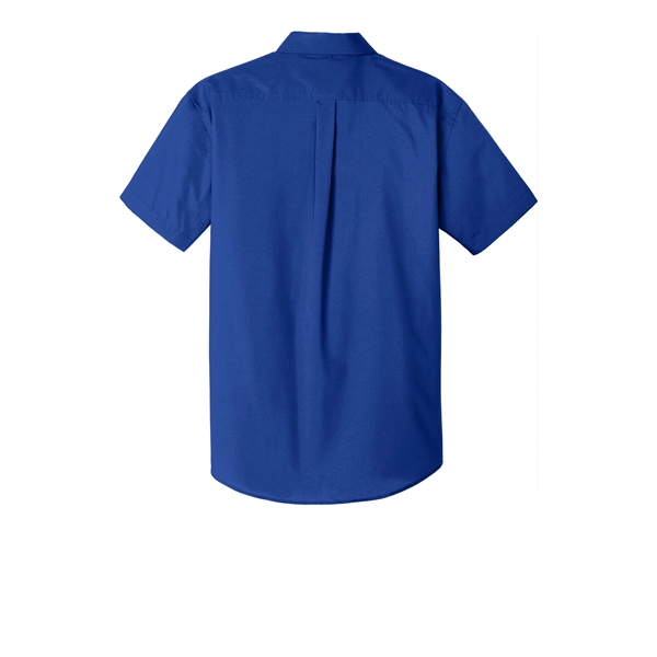 Port Authority Short Sleeve Carefree Poplin Shirt. - Port Authority Short Sleeve Carefree Poplin Shirt. - Image 12 of 30